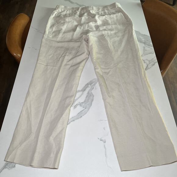 Louis Raphael LR2 Pants Mens 38x32 Beige Linen Blend Trousers Flat Front EUC - Picture 9 of 11